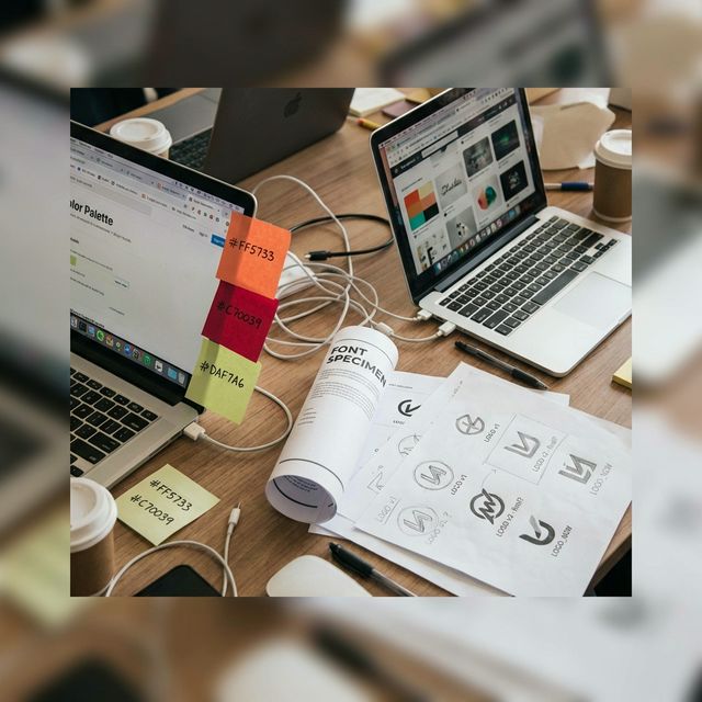 Messy workspace without a Lovart brand kit — scattered hex codes and fonts