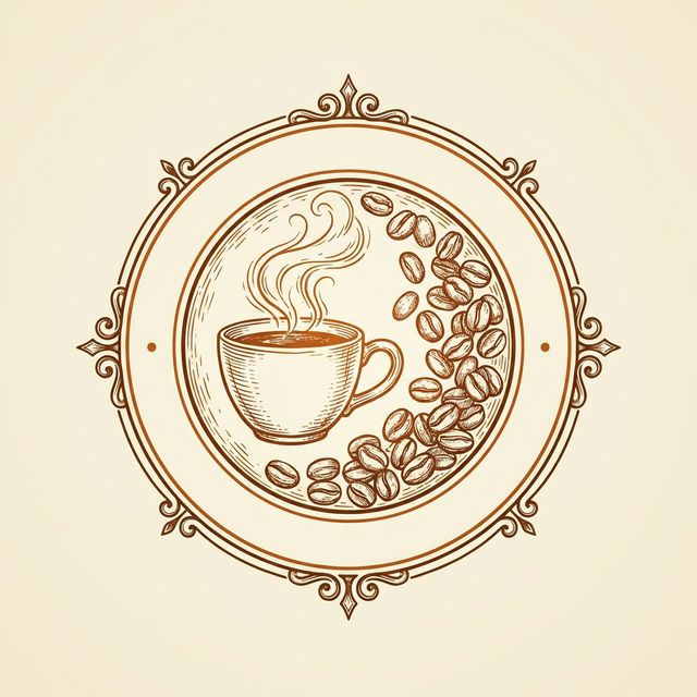Vintage artisan coffee badge lovart logo generated by Lovart AI